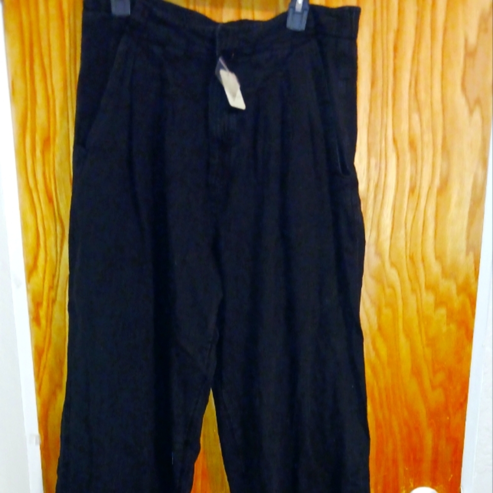 Free People Lotta Love Cotton Trousers Black Women's Sz 12 - OB1626316 Festival